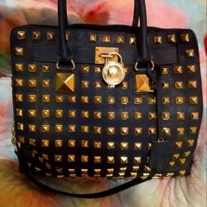 Limited edition authentic Michael Kors Hamilton studded oversized handbag